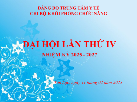 ĐẠI HỘI CHI BỘ KHỐI PHÒNG CHỨC NĂNG THUỘC ĐẢNG BỘ TRUNG TÂM Y TẾ HUYỆN TÂN LẠC NHIỆM KỲ 2025 - 2027